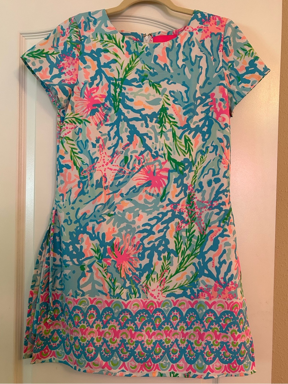 Lilly Pulitzer Blanca Stretch Romper Coral Bay Dress Built-in Shorts